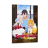 UASDIEMD Póster decorativo de anime con texto en inglés 'Virtuous Young Wife Fairy Fox' (60 x 90 cm)