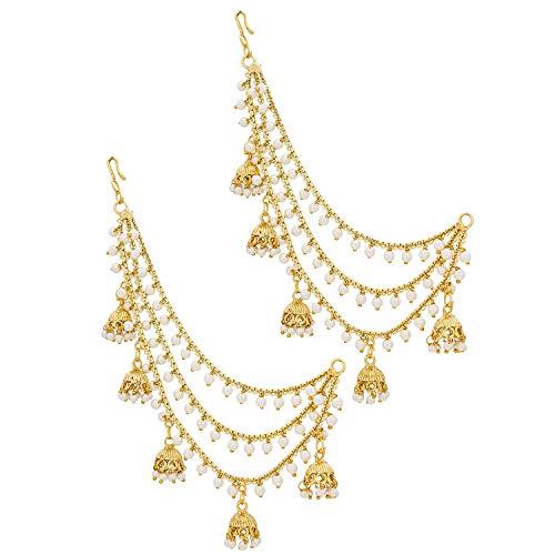 Jewel India Ethnic Bollywood Fashion Jewelry Traditional Bahubali Indian Long Gold Partywear Jhumka Jhumki Chandbali Wedding Earrings3