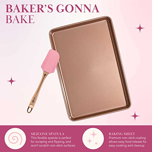 Paris Hilton Cookie Decorating Set With Nonstick Cookie Baking Sheet, Iconic Cookie Cutter Shapes, Reusable Piping Bags And Decorating Tips, Silicone Spatula, Pink #TOP4