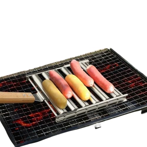 Rodillo de acero inoxidable para salchichas en barbacoa con mango desmontable 5