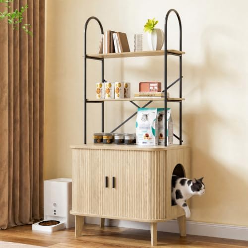 Cat Litter Box Enclosure Furniture,Hidden Litter Box Furniture Fi...