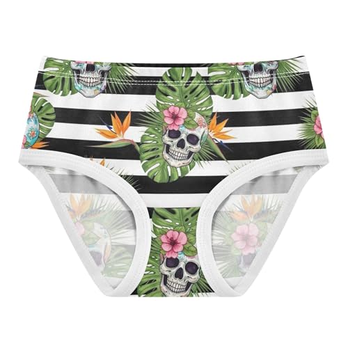 Personalized Girls Underwear Toddlers 2t Cotton Cute Panties Girl Colorful Skulls Pink Flowers Plam Underpants Briefs