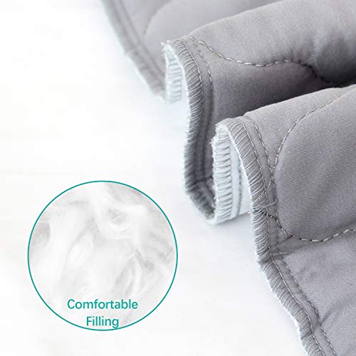 Biloban USBC10121 Waterproof Crib Mattress Protector Pad Cover 28 Inch X 52", Anti Slip & Absorbent Waterproof Bed Pads For Standard Crib/Toddler Bed Quilted Machine Washable (Quilted Improved Thickness) Grey thumb #4