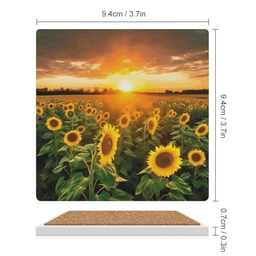Dessous de verre champ de tournesol 9,4 cm pour table basse - 3