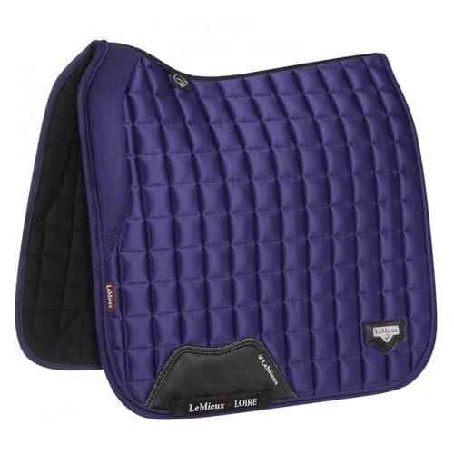 Tapis de selle de dressage carré LeMieux Loire satin gris tapis mémoire de forme pour cheval