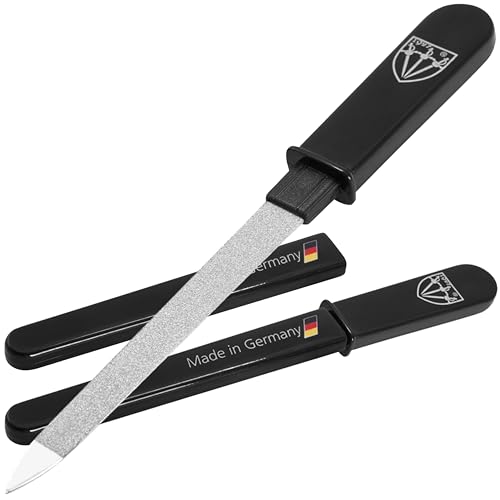3 Swords Germany Lima de uñas de metal de doble cara de zafiro de calidad de marca, 2 piezas, para manicura, fabricada en Alemania