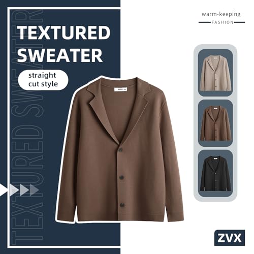 Image of Men's Cardigan Sweater Button Front V-Neck Long Sleeve Knit Sweaters