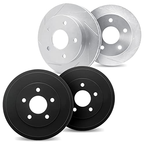 Dynamic Friction Company Front and Rear Brakes and Rotors| Slotted Brake Rotors| Front and Rear Disc Brake Rotors| Fits 1967-1970 Dodge Dart, 1971-1972 Plymouth Scamp, 1965-1972 Plymouth Valiant -  5004-40111