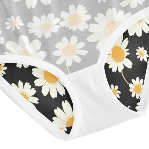 Toddler Girl Panties, Cute Daisy Flower Black Girls Underwear Cotton, 2T–8 Years4