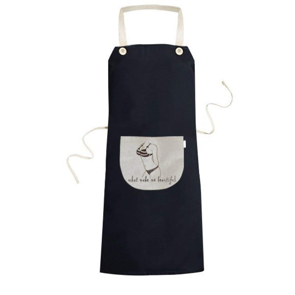 Tablier bavoir réglable noir motif bikini pour cuisiner avec style et humour