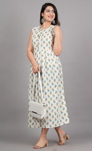 Image of Kuruti B Sheets Women's Cotton Floral Printed Regular Fit Anarkali Kurta for Women