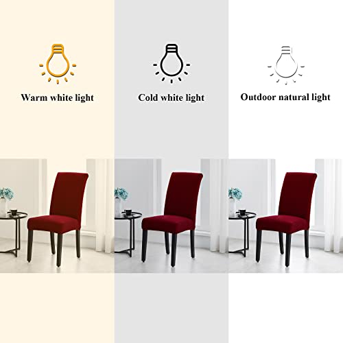 Joccun Chair Covers For Dining Room Set Of 4,Water Repellent Dining Chair Slipcovers Stretch Dining Room Chair Covers Seat Protector,Washable Parsons Chair Cover For Home,Banquet(Red Dahlia,4 Pack) #TOP3