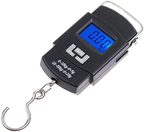 Alhaqq Travel scale luggage digital weight scale in black color with multi-unit conversion for packages 50 kg in Blue LCD Display with auto resetting and overload indication baggage weight scale