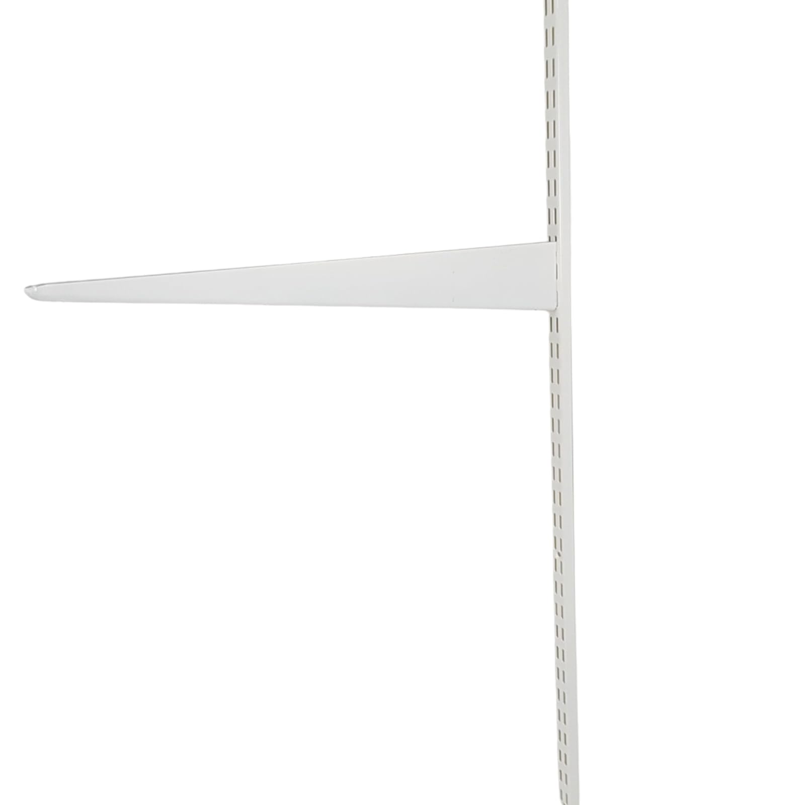 White Twin Slot Bracket (570mm) – Durable Adjustable Shelf Support for Wood, MDF, or Steel Shelves, Antimicrobial Finish, Single Bracket Only