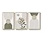 Green Beige Boho-Wood Framed