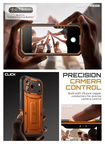 Coque iPhone 17 Pro Max avec béquille intégrée et commande caméra corail - 4