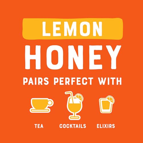 Image of Nate's Lemon Honey for Drinks - Made with 100% Pure Honey and Lemon - 12 oz Squeeze Bottle - Great for Iced or Hot Tea, Cocktails, and Mocktails