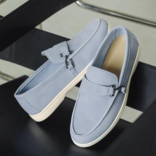 Men's Suede Slip-On Loafers Casual Penny Loafers Soft Flat Sole Comfortable Driving Office Shoe4