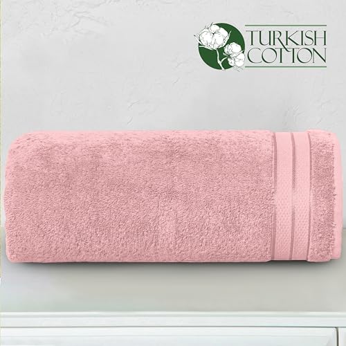 Image of Elegant Comfort Three Line Popcorn Extra Large Luxury Bath Towel - 40 inch x 80 inch inch, Premium Hotel Spa Quality 1 Piece Oversized Bath Sheet 100% Turkish Cotton Super Soft Highly Absorbent, Dusty Pink