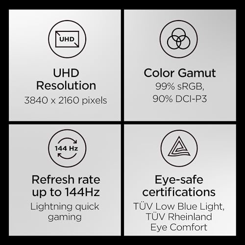 Image of Lenovo Legion Y32p-30 Monitor - Gaming Monitor - 31.5 inch UHD IPS Display - 144Hz - DisplayHDR 400 - AMD FreeSync Premium - 0.2ms MPRT - Raven Black - NearEdgeless Design