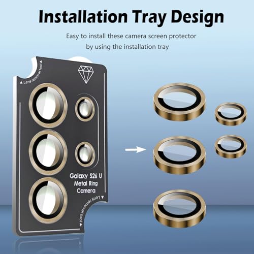Image of Camera Lens Protector for Samsung Galaxy S26 Ultra, AR AF Coated 9H Tempered Glass Camera Guard, Anti Drop, Scratch Resistant Camera Lens, Case Friendly Waterproof Heavy Duty UHD Clear Camera Cover