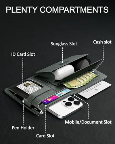 Image of FEDUS Premium Car Sun Visor Organizer Car Organiser and Storage Car Document Holder, Sunglasses Holder for Car, Car All New Accessories Multipocket Pouch Auto Interior Accessories for Truck, SUV, Van