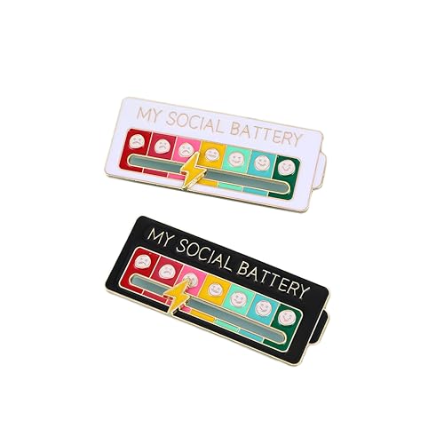 ZXfad 2pcs My Social Energy Badge Fun Social Energy Badge Brooch 7-Day Mood Badge Cute and Creative Expression Brooch Suitable for Both Men and Women