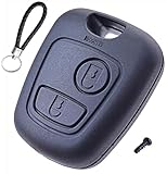 ANGOFIZ Coque Clé Télécommande 2 Boutons sans Lame Compatible avec Peugeot 106 107 206 206CC 206 Break SW 306
