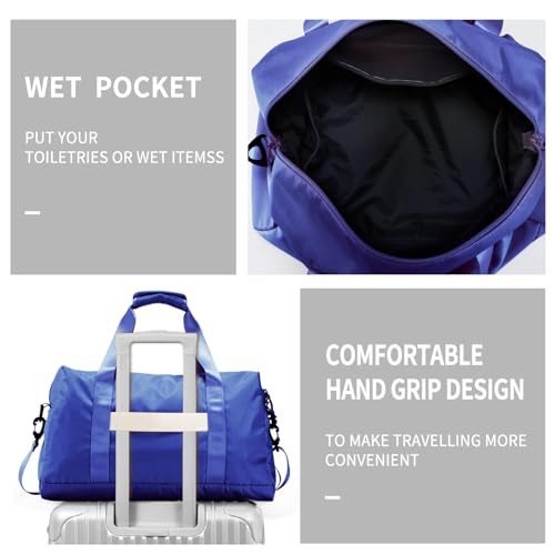 Travel Duffle Bag, Sport Gym Bag for Men and Women with Wet Pocket, Weekender Bag Carry on Tote Bags for Airplane — view 3
