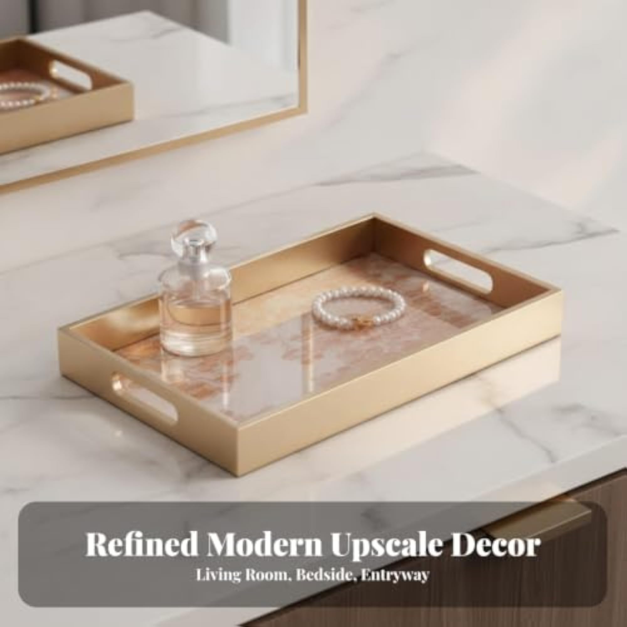 Low-Maintenance Decorative Storage Tray, Polished
