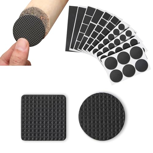 TXXATX Anti Rutsch Pad 141 Stück Filzgleiter Selbstklebend 8 Größen Möbel Filzgleiter 4 mm Dicke Antirutsch Pads Möbel Runde und Rechteckige Antirutsch Aufkleber für Tisch Stuhl Bett Schrank Sofas