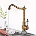 Onyzpily Rubinetto da cucina Lavello da cucina Rubinetto miscelatore per lavabo girevole a 360° con manico singolo a 1 foro montato a freddo e caldo, ottone antico