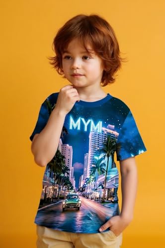 Image of Frogwill Boys Girls Shirts 3D Graphic T-Shirt Neon Clothes Short Sleeve Animal Print Tee 5-13 Years