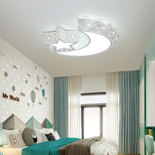 Lune étoile plafonnier LED dimmable pour chambre d'enfant