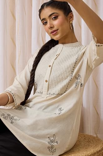 Tunique en lin et coton brodé Janasya : un look bohème chic pour vos terrasses
