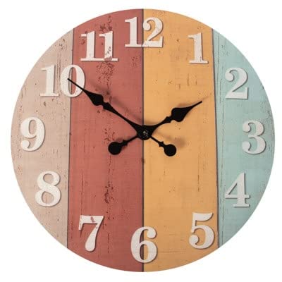 Globe ImportsWood Colored Boards Wall Clock