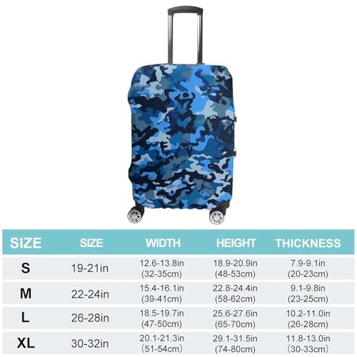 Blue Pattern Elastic Luggage Cover Suitcase Protector for 19-32 Inch Suitcases | Universal Stretchable Travel Bag Cover | Anti-Scratch, Washable with Zipper Closure XL2