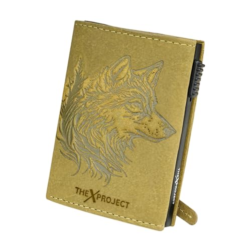 Image of The X Project FrostWolf Trifold Wallet | Premium Genuine Leather | Aluminium Cardholder | Side Slide Pop-Up Card Ejector | Carry Up to 6 Cards and 1 Slot for Carrying Cash & Folded Bills (Green)