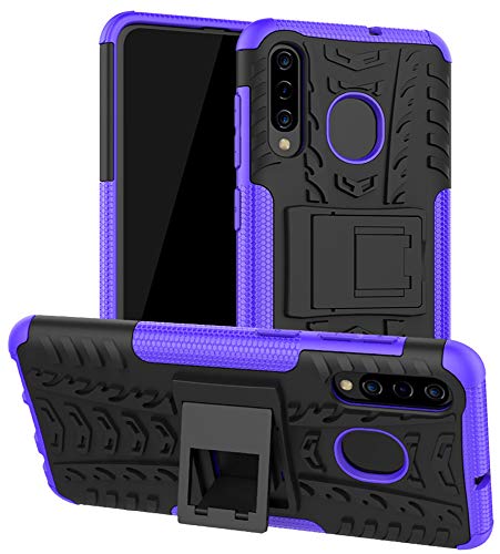 Coque Galaxy A30 antichoc violette Yiakeng Slim avec béquille rigide