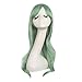 MapofBeauty 28" 70cm Long Curly Hair Ends Costume Cosplay Wig (Gray Green)