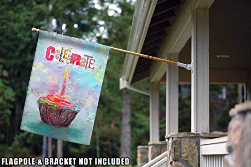 Toland Home Garden 1010110 Celebrate Cupcake Celebration Flag 28X40 Inch Double Sided Celebration Garden Flag For Outdoor House Party Flag Yard Decoration #TOP3