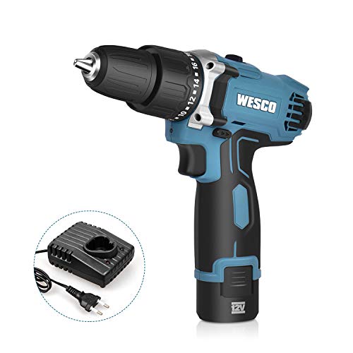 Akku-Bohrschrauber/Akkuschrauber 12V mit LED Licht,1.5Ah Li-Ion Akkus, Max. Drehmoment: 25Nm, 21+1 +1 Drehmomentstufen, 2 Gang, Bohrfutter Spannbereich: 10mm WESCO WS2547 1 Akku-Bohrschrauber/Akkuschrauber 12V mit LED Licht,1.5Ah Li-Ion Akkus, Max. Drehmoment: 25Nm, 21+1 +1 Drehmomentstufen, 2 Gang, Bohrfutter Spannbereich: 10mm WESCO WS2547