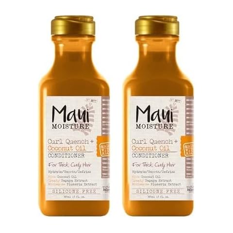 Maui Moisture Curl Quench + Coconut Oil Curl-Defining Anti-Frizz Conditioner to Hydrate and Detangle Tight Curly Hair, Softening Conditioner, Vegan, Silicone & Paraben-Free, 13 fl oz (Pack of 2) Cover