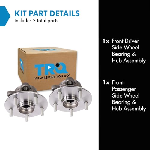 Image of TRQ Front Left and Right Wheel Bearing & Hub Assembly Set 2 Piece for 2019-2022 Lexus UX200 2019-2023 UX250h 2018-2022 Toyota C-HR