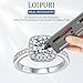 LOIPURI Halo Moissanite Promise Rings for Her, 2CT Round Cut D Color VVS1, 925 Sterling Silver Engagement Wedding Anniversary Valentines Promise Gift with Certificate, Size 7