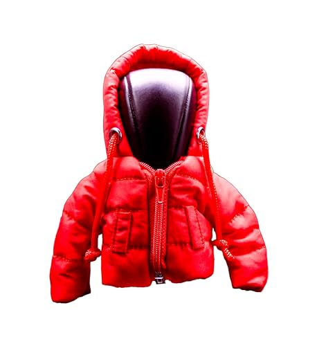 Madcozy. Gear Shift Puffer Jacket, Gear Shift Hoodie, Universal Car Shift Knob Cover, Cute Automotive Interior Accessories (Red)
