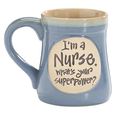 burton + Burton 'I'm a Nurse, What's Your Superpower?' Porcelain Mug, 18 oz Jumbo Coffee...