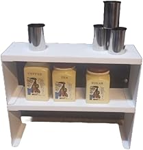 منظم رف توابل للمطبخ، رف تخزين كبير للمطبخ والحمام وغرفة النوم والمكتب برف واحد (أبيض)