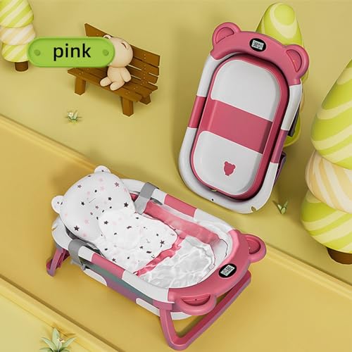 Foldable dog pet Bathtub.26.3×16.5×8.3 portable bathtub for Puppy,dog tub with thermometer and soft mat (Pink) Foldable dog pet Bathtub.26.3×16.5×8.3 portable bathtub for Puppy,dog tub with thermometer and soft mat (Pink)