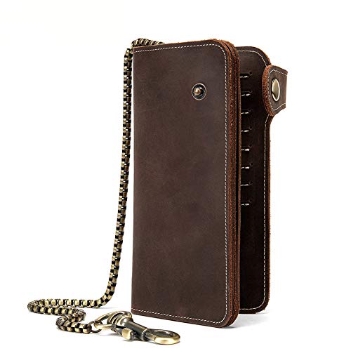 Preisvergleich Produktbild Serious Lamp Diebstahlsichere Brieftasche aus Leder für Herren, Schlüsselanhänger am Gürtel, Mehrere Kreditkartenfächer, Banknotentasche